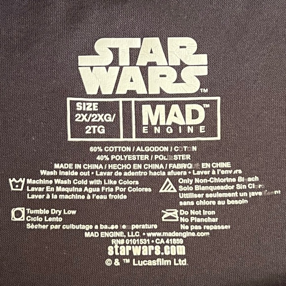 Star Wars Tee Santa Darth Vader Merry Sithmas Graphic T-shirt Gray Red 2X XXL - Picture 6 of 10